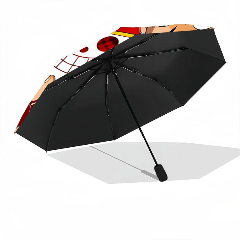 1 PC Automatic Folding Umbrella - Luffy D Pattern Portable Foldable Design With 8 Ribs Christmas Birthday Gifts