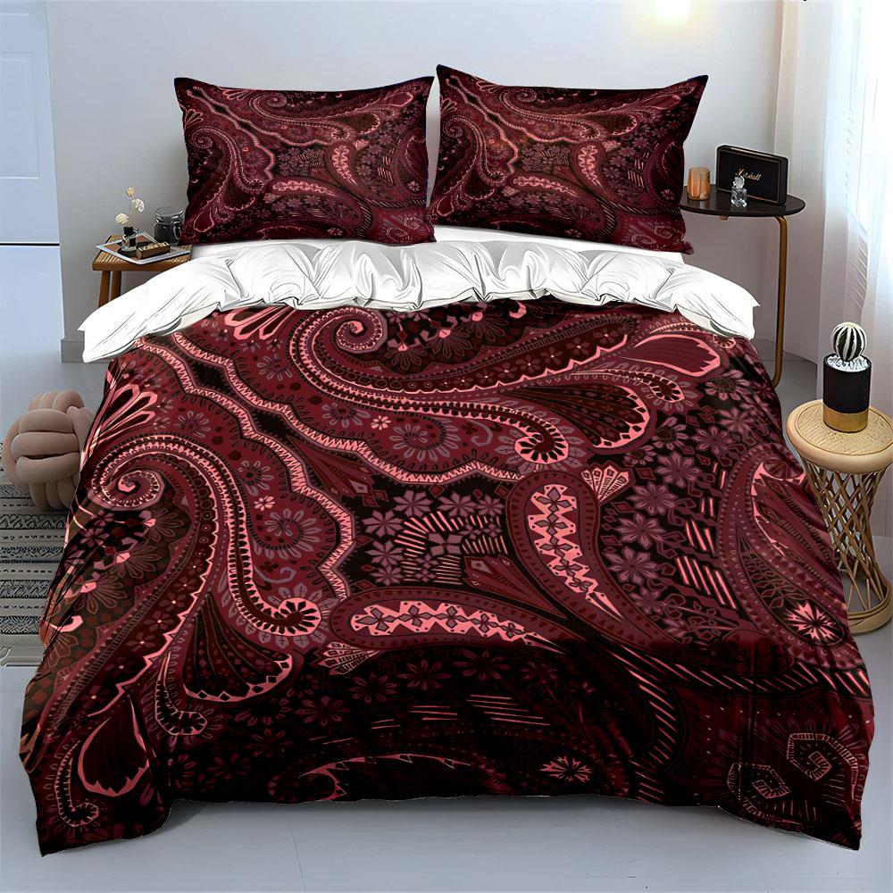Floral Paisley Design Set Bedding Duvet Cover Set Duvet Cover Pillowcases  (1*Duvet Cover 2*Pillowcases, without duvet insert)