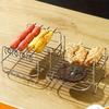 Stainless Steel Air Fryer Rack with 4 Skewers - Multi-functional Indoor/Outdoor BBQ Stand Attachments for Kitchen and Restaurant, Ideal for BBQ