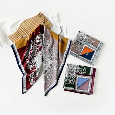 90 * 90 cm Sommerschal für Damen, neuer mittellanger bis langer Schal, atmungsaktiver Sonnenschutz, modischer, vielseitiger Premium-Seidenschal