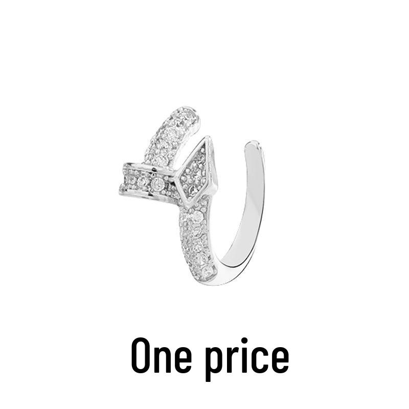 Zirkonový geometrický nepravidelný dvouvrstvý náušnicový klip: Unisex trendy kroucené náušnice, nevyžadují piercing.