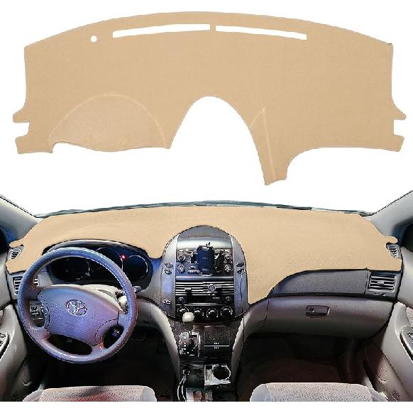 Dashboard Cover Fit For Toyota Sienna 2011 2012 2013 2014 Dash Cover Mat(Premium Carpet,Black)