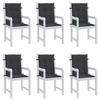 VidaXL Garden Chair Cushions Low Back Set of 6 Black 314138