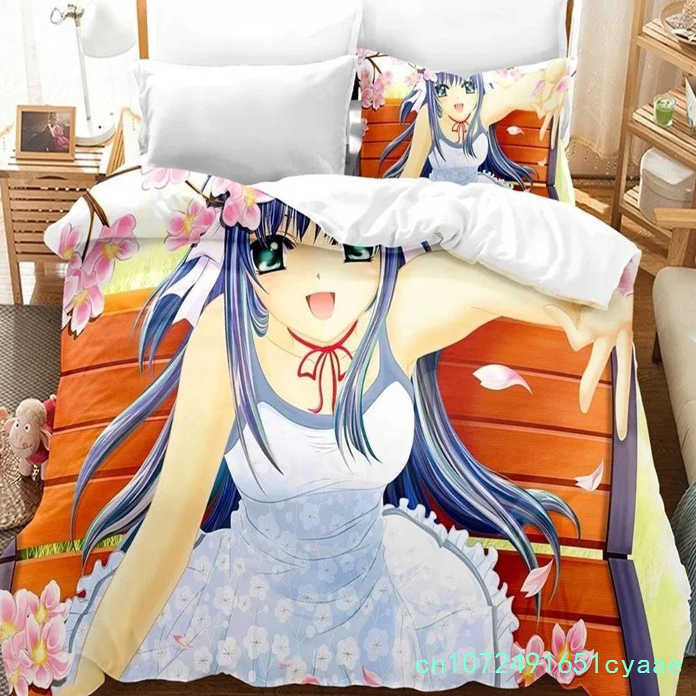 Anime Series Zipper Yae Sakura Character Bedding Set Bedroom Soft Modern Bedspreads Comefortable Duvet Cover Quilt Pillowcase