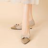 Dámské Velké Velikosti Jarní Jehlové Podpatky Boty se Špičatou Špičkou Letní Ležérní Mašle Jednobarevné Boty na Vysokém Podpatku 34-43