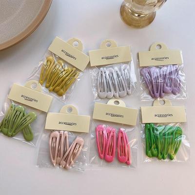 5 pçs/set doce cor bb clipe de cabelo quebrado grampo fixo hairpin headdress feminino menina uma palavra clipe lateral franja de cabelo grampo de cabelo