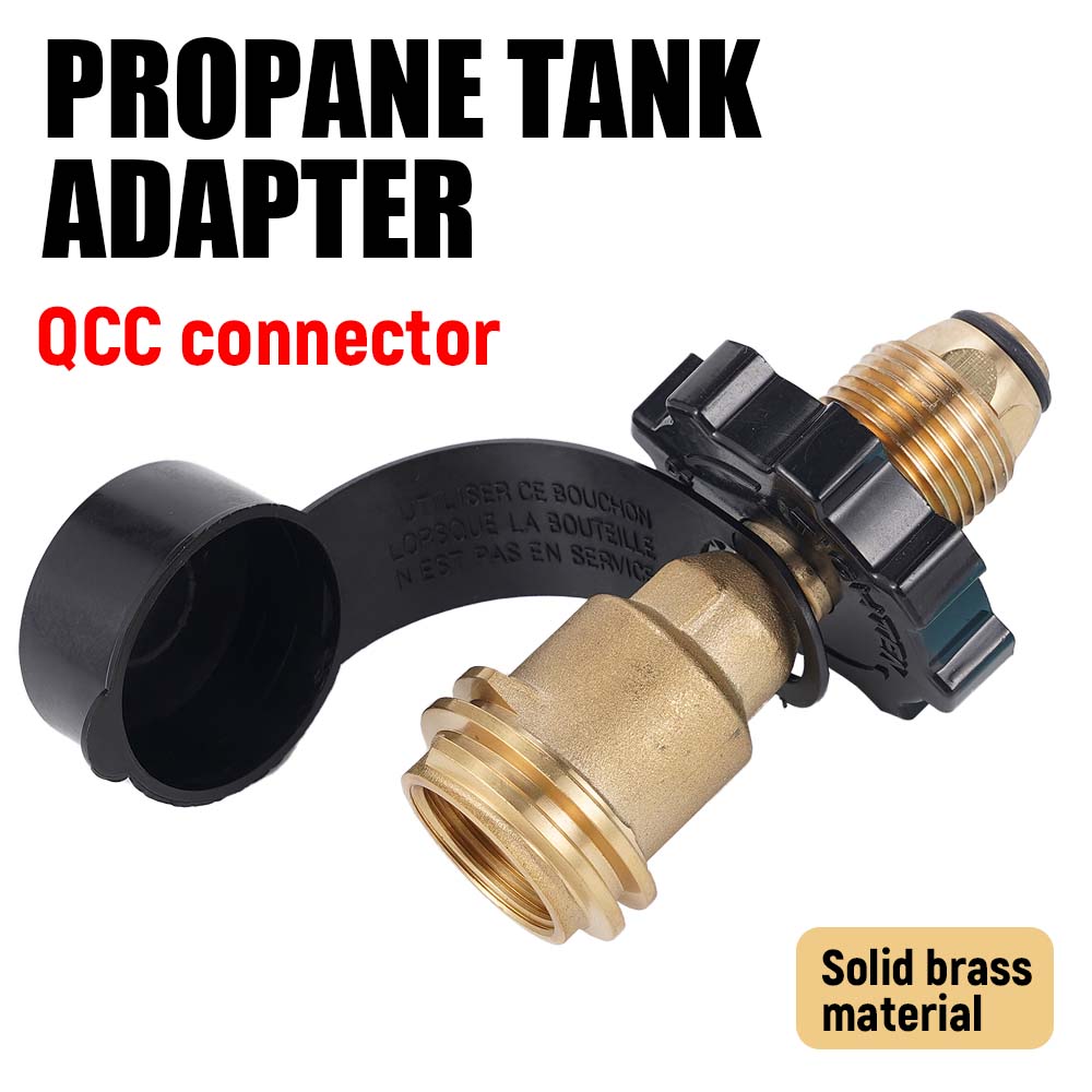 

Propane POL To QCC1 Type1 Tank Adapter Solid Brass Handheld Gas Cylinder Converter For BBQ Camping Stove Heater Fire Pit