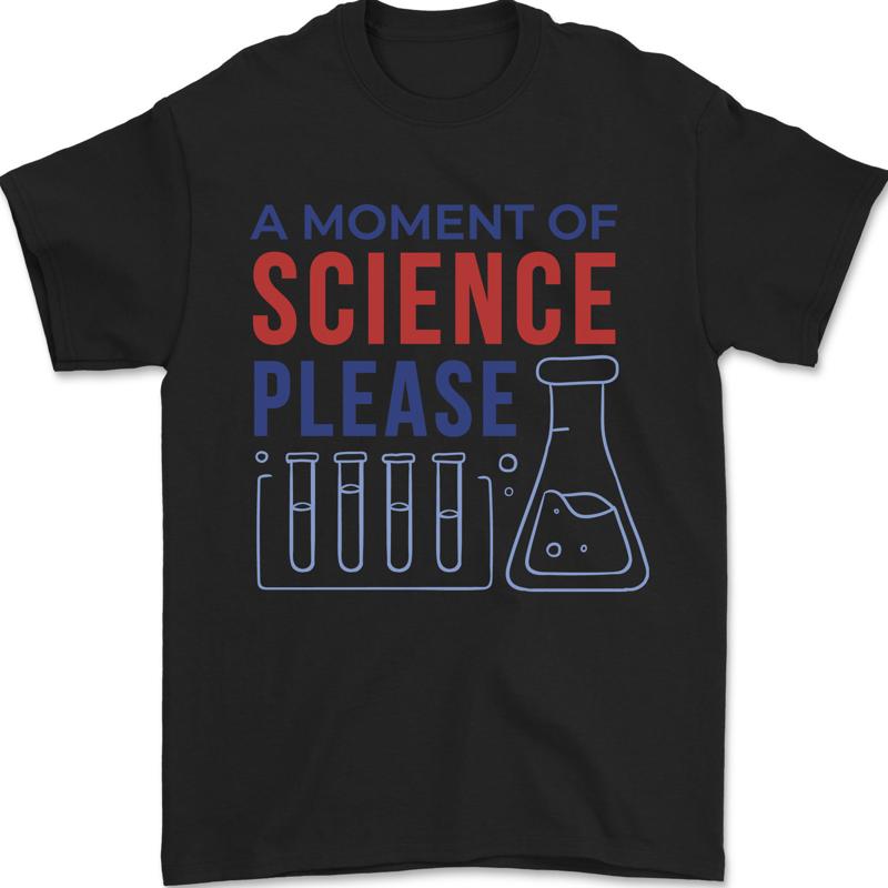 Ein Augenblick Der Wissenschaft Bitte Lustig Chemie Herren 100% coton t-shirt S разноцветный