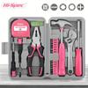 Gentle Care] Hi-Spec Pink Home Repair Tool Kit - Portable Hand Tool Set with Hammer, Vise, Wrenches,Organized Tool Storage