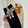 Elastic Cartoon Cat Socks Breathable Novelty Kitty Socks Fun Design 3D Cat Eggs Socks  All Seasons