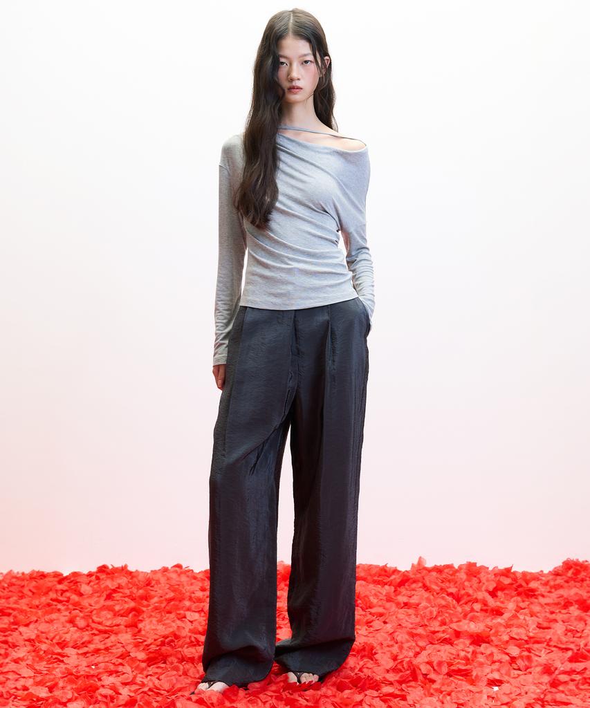 HAE BY HAEKIM [Atelier] Strap Drape Top_Gray