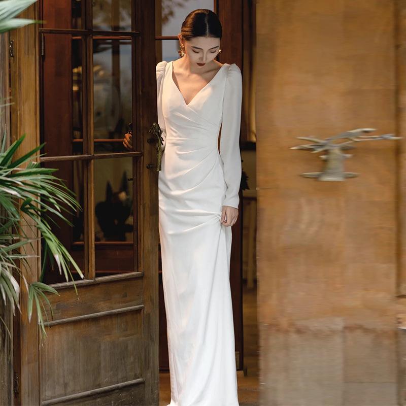 White bridal light wedding dress summer