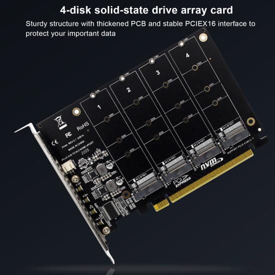 PH44 NVME 4-Disk PCIE Signal Split Array Card Array Card M.2 NVME SSD