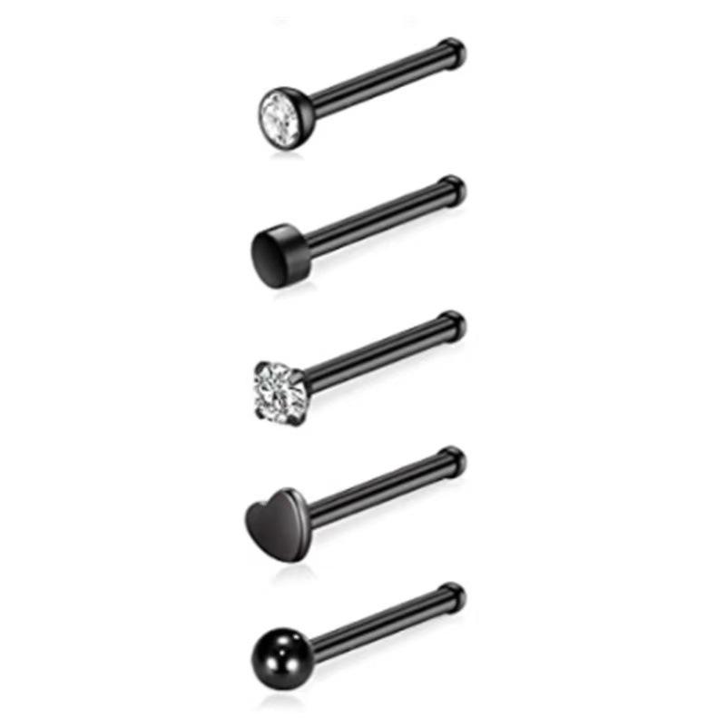 21-Piece Stainless Steel Nose & Lip Piercing Jewelry Set