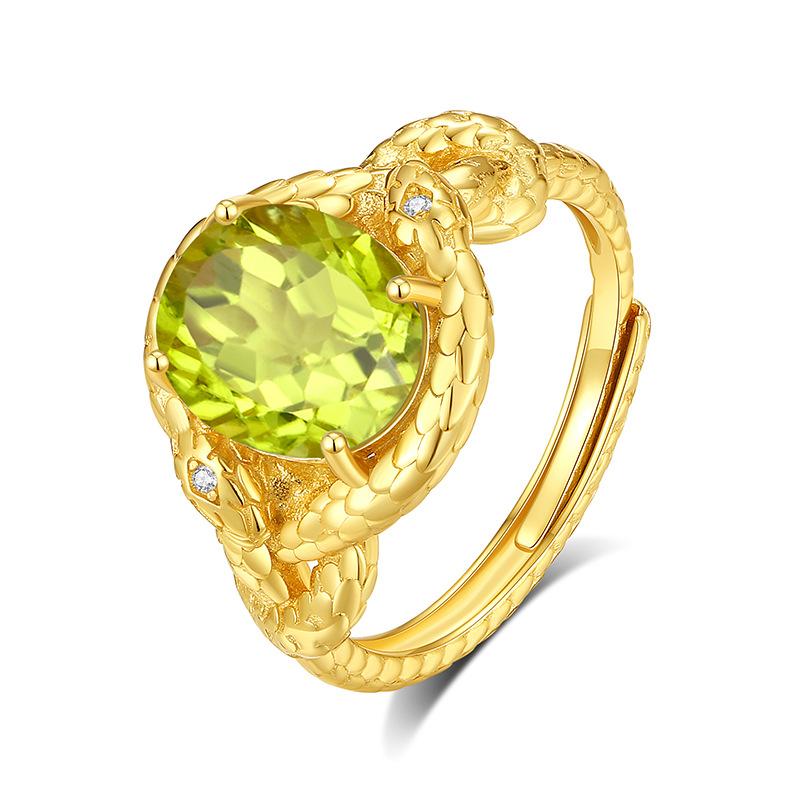 Natural Crystal Stone Dragon Scale Miracle Ring S925 Sterling Silver Ring Women's Fashion Elegant Jewelry Gift