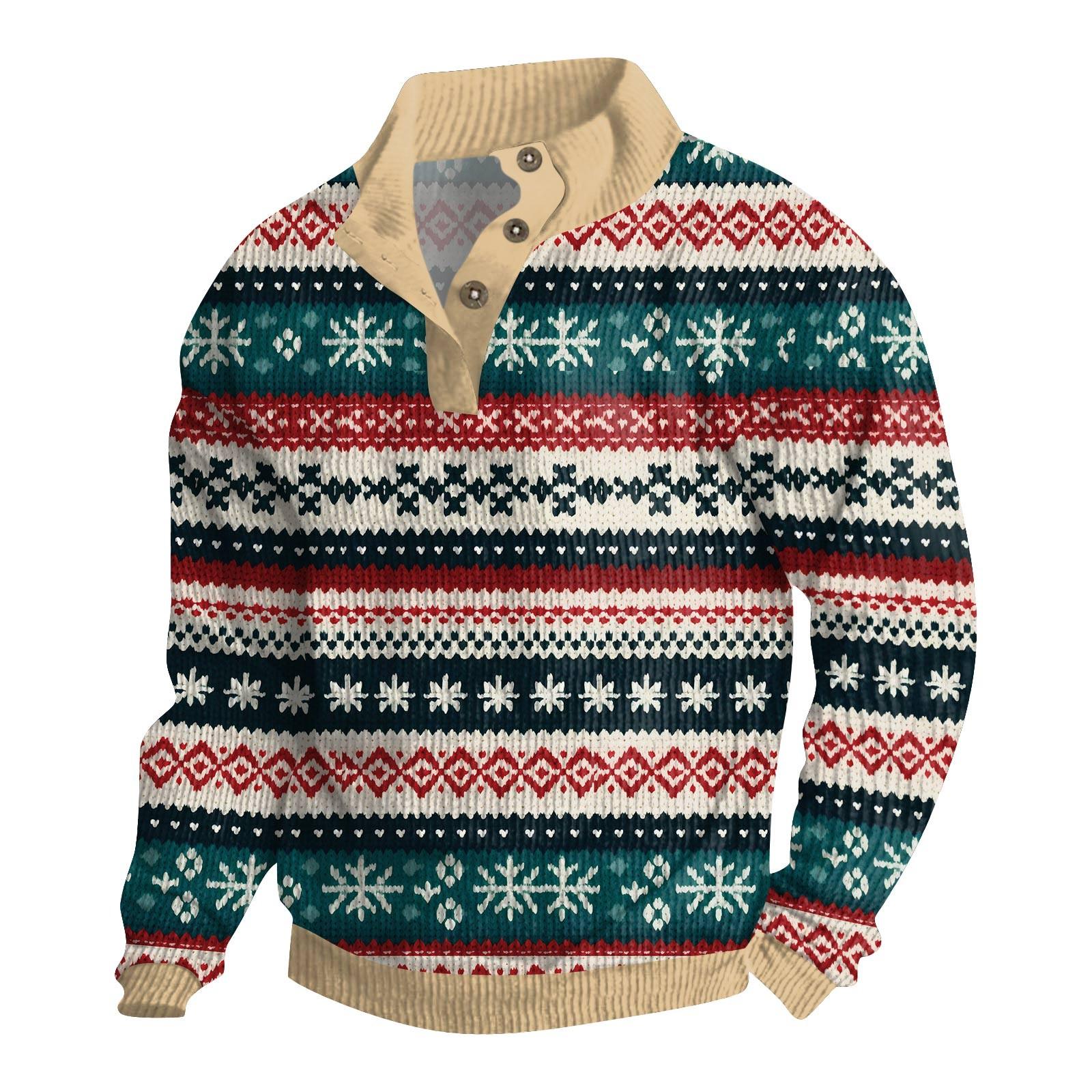 

Мужская рождественская хлопковая рубашка-пуловер с длинным рукавом для активного отдыха, винтажная вельветовая рубашка с воротником-стойкой и пуговицами, повседневная толстовка с рождественским принтом XL зелёный