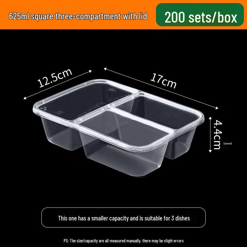 Shixun Rectangular 3-Compartment Takeout Lunch Box