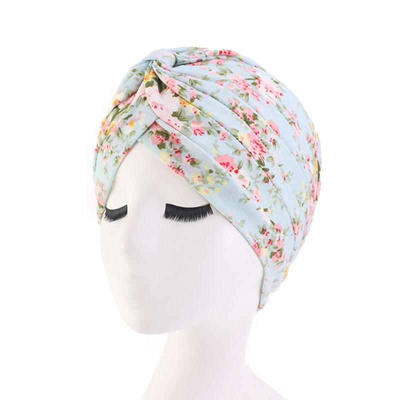 Turbanmütze für Damen mit Leoparden- und Schlangenhaut-Blumendruck und Knoten