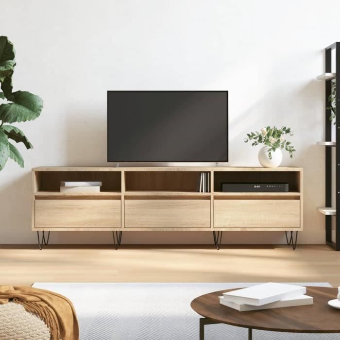 VidaXL Meuble TV chêne sonoma 150x30x44,5 cm bois d'ingénierie 831279