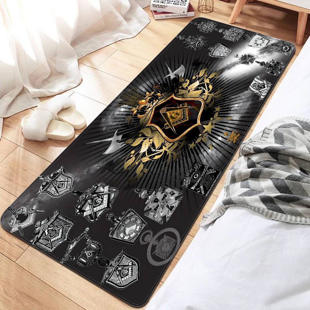 Freemason Illuminati Anime Floor Mat Non-Slip Laundry Room Mat Laundry Decor Balcony Child Living Room Bedside Mats