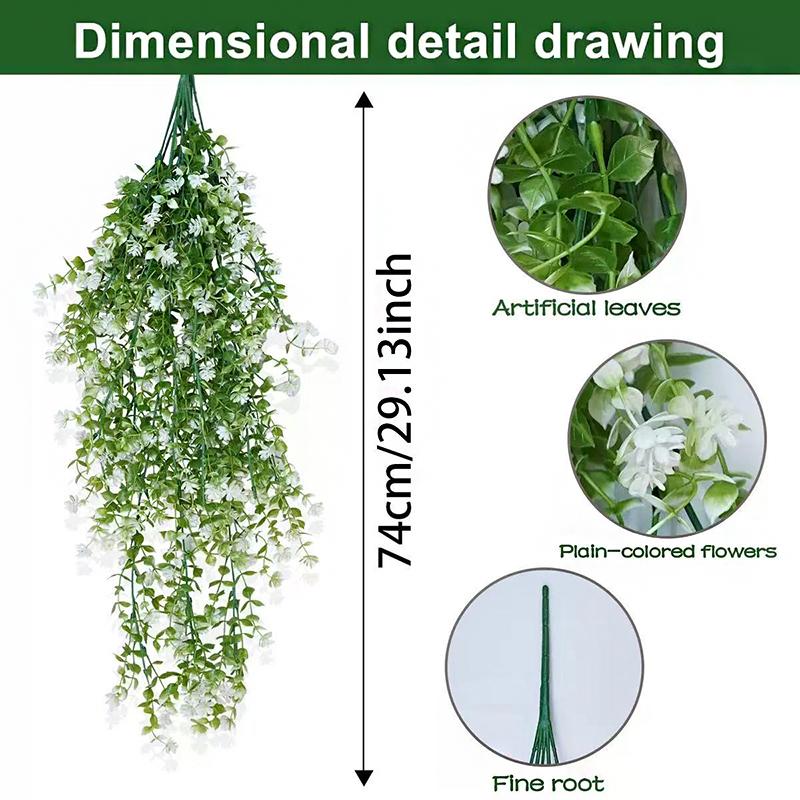 

4 шт. Яркие садовые имитационные лианы, Балкон, Не выцветающие, Ромашка, Свадьба, Разноцветный, Домашний декор, Доступно несколько вариантов 4PCS белый