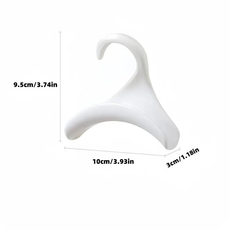 5pcs White Plastic Wardrobe Hooks - Durable Handbag Hangers with Smooth Finish, Ideal for Organizing Accessories & Bags