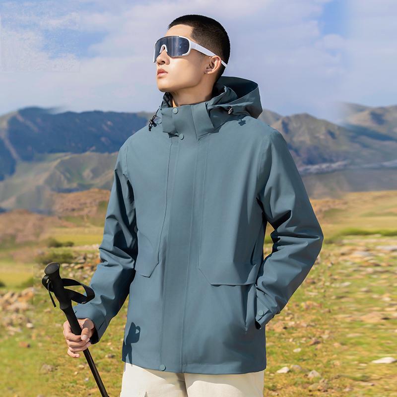 Three-in-One Detachable Windproof Goose Down Jacket: Cold-Resistant, Water-Repellent Outer, Warm Inner Layer for Couples