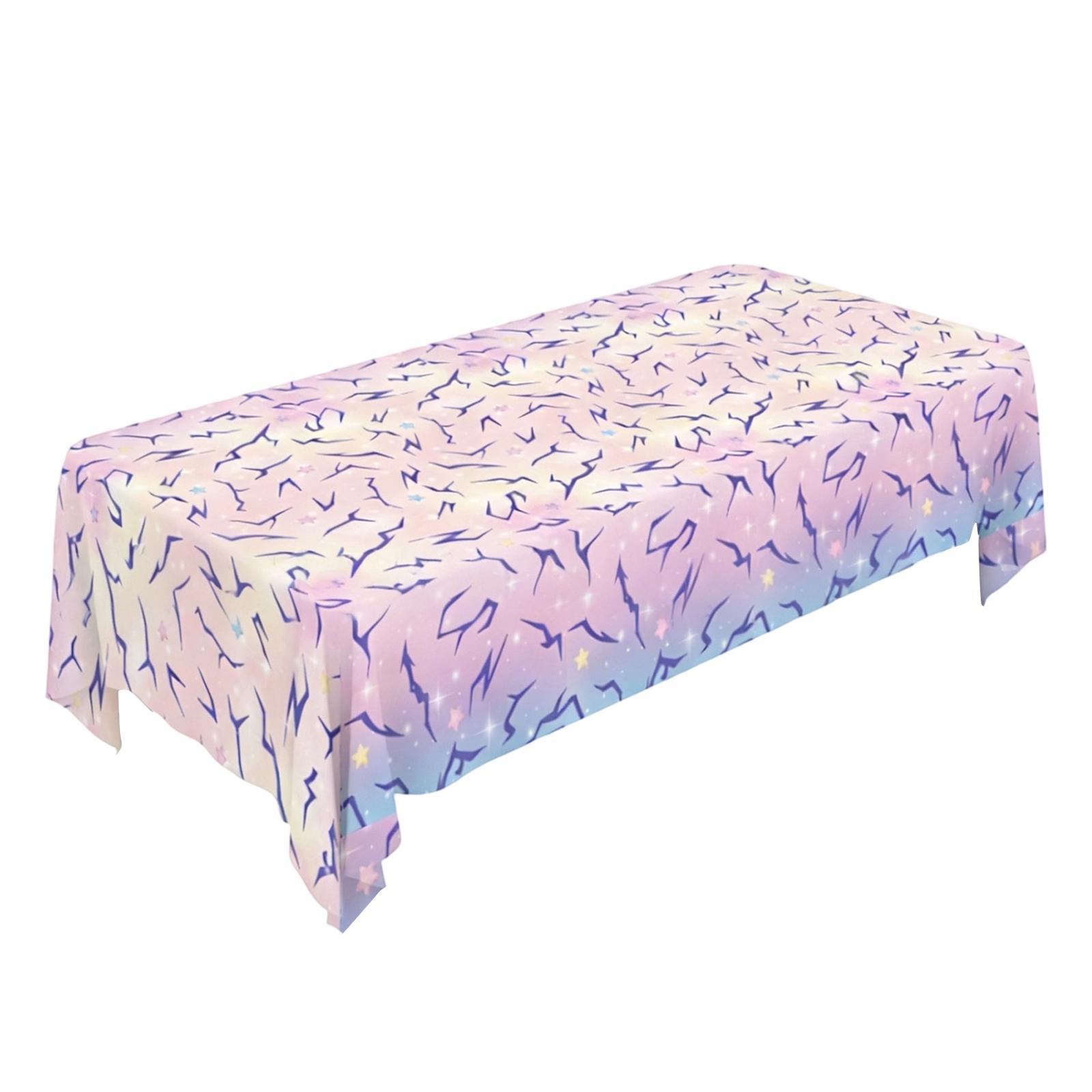 Purple Aluminum Film Tablecloth, Party Cartoon Children s Birthday Decoration Items, Set Up Party Dessert Table, Table Decoration Tablecloth. One Size