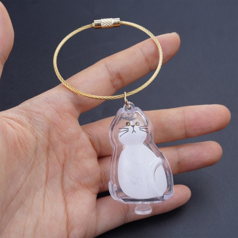Acrylic Pet Hair Keepsakes Display Box With Rope Cats Furs Collectible Storage Container Keychain Pendant Home Decors