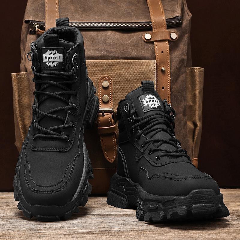 High-top Men's Trendy Shoes Autumn Winter Versatile Martin Boots Fashionable Work Motorcycle Boots