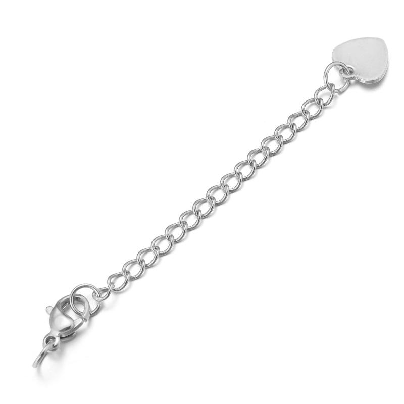 10pcs/Lot 50mm Stainless Steel Necklace Extension Chain Bulk Bracelet Extended Chains Tail Chains Extender For Jewelry Making