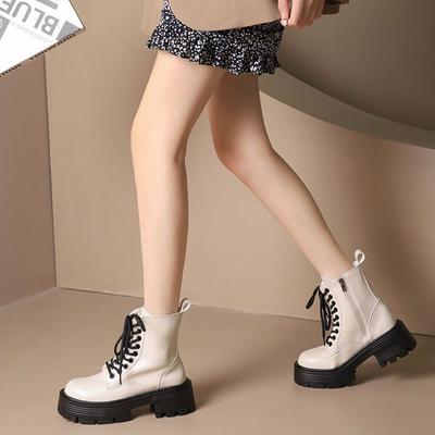 Martin Boots Women's 2025 Autumn and Winter New British Short Boots Spring and Autumn Heightened Thick-soled Thick Heel Non-slip Handsome Women's Boot