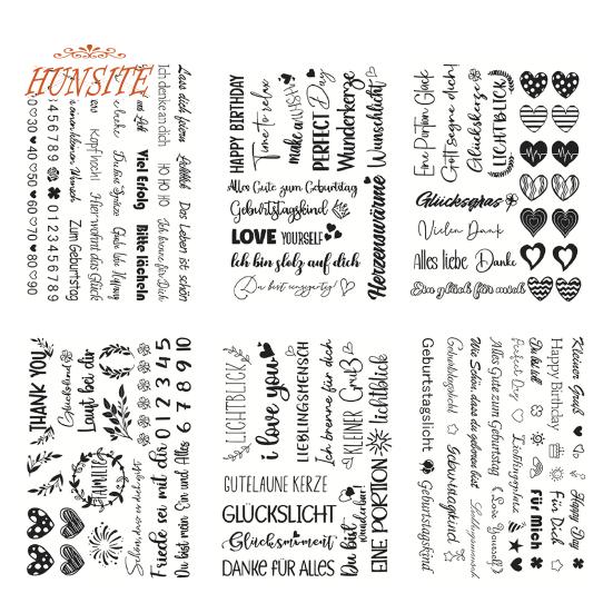 

6шт наклейки для тату-пленки со свечами, изысканный узор, товары для вечеринок 6pcs