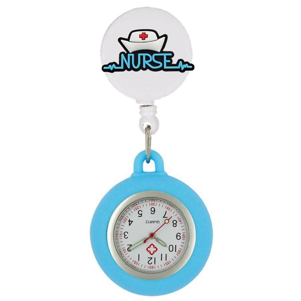 Retractable Clip Hang Clock Silicone Pocket Watches Wholesale FOB Pocket Watches Unisex