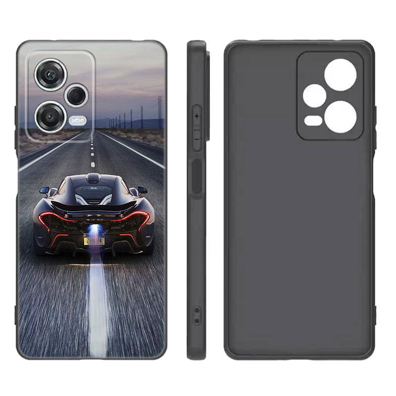 Sports Cool Car Black Silicone Phone Case For Xiaomi Redmi Note 9 10 11 11S 11T 12 13 Pro 5G Plus 9S 10S 12S