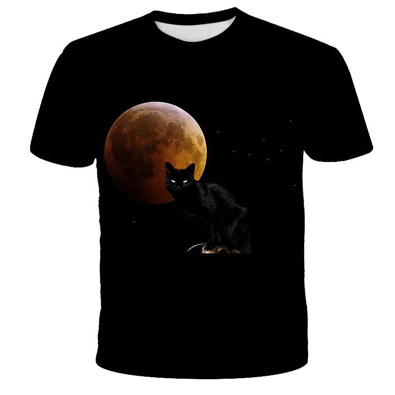 Sommer Rundhals bedrucktes Kurzarm Freizeit-Top Herren Damen T-Shirt