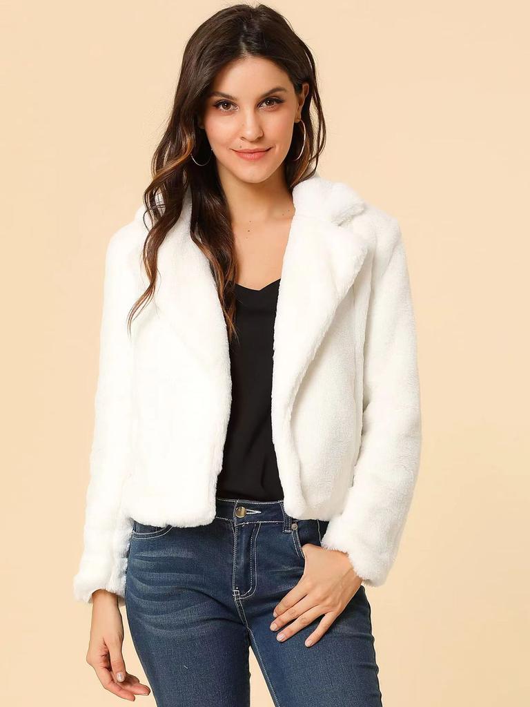 European and American new women's coat fur large size women's autumn and winter short jacket imitation rabbit fur lapel jacket top