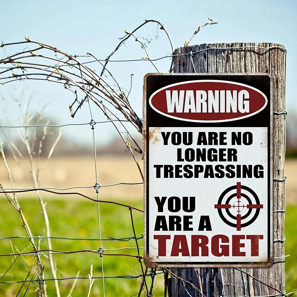 1pc Funny No Trespassing Metal Sign Man Cave Bar Garage Vintage Wall Decor Gift Outdoor and Indoor Warning You No Longer