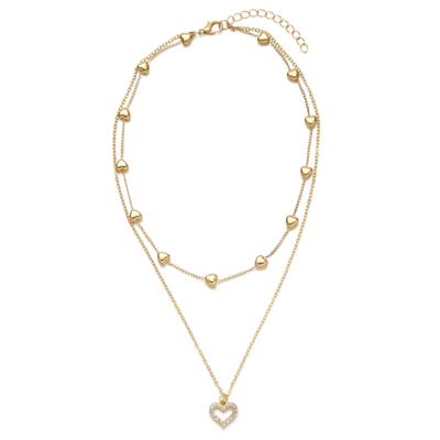 Einfache Halskette Modische Anhänger Halskette Hohl Herz Hals Schmuck Perfekt für junge Paare oder enge Freunde