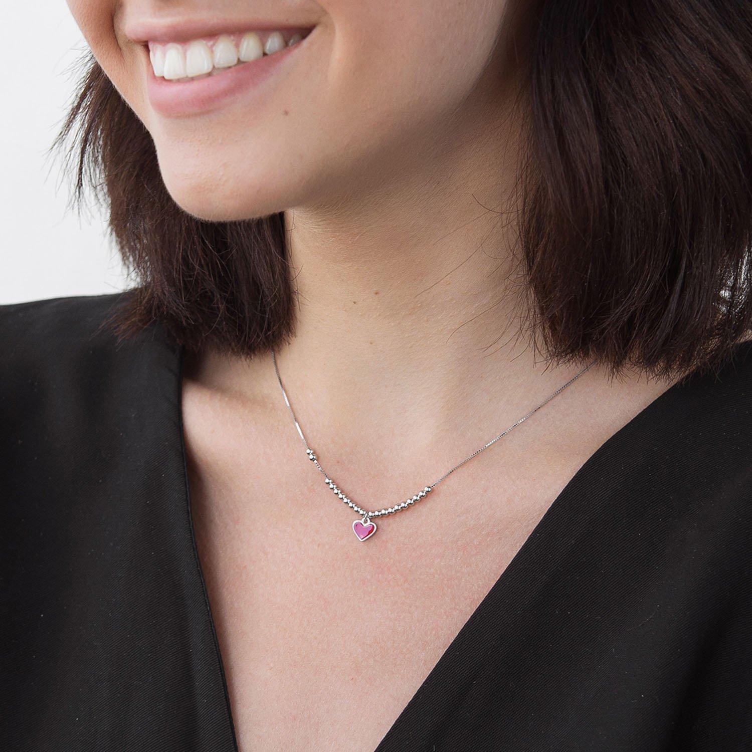 

Срібна каблучка з серцем (емаль) Oniks 40 срібний