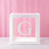 Clear Balloon Box with 26 White Letters for Birthday Party and Baby's First Birthday Decoration