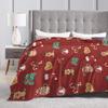 Plaid & Holiday Christmas  Flannel Blanket Autumn  Super Warm Bedding Throws for Kids Adult Bedroom Bedspread Sofa Bed Cover