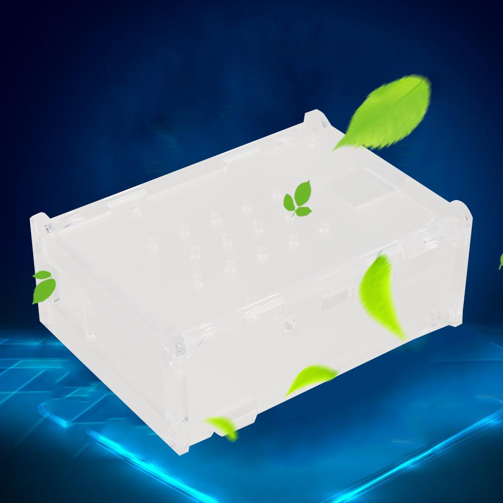 Acrylic Case with 5V Cooling Fan 3 Heatsinks Camera Bracket Mounting Hole for Raspberry Pi 4B