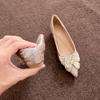 Champagne Crystal High Heels - Comfortable Bridal & Bridesmaid Shoes with Inner Lift