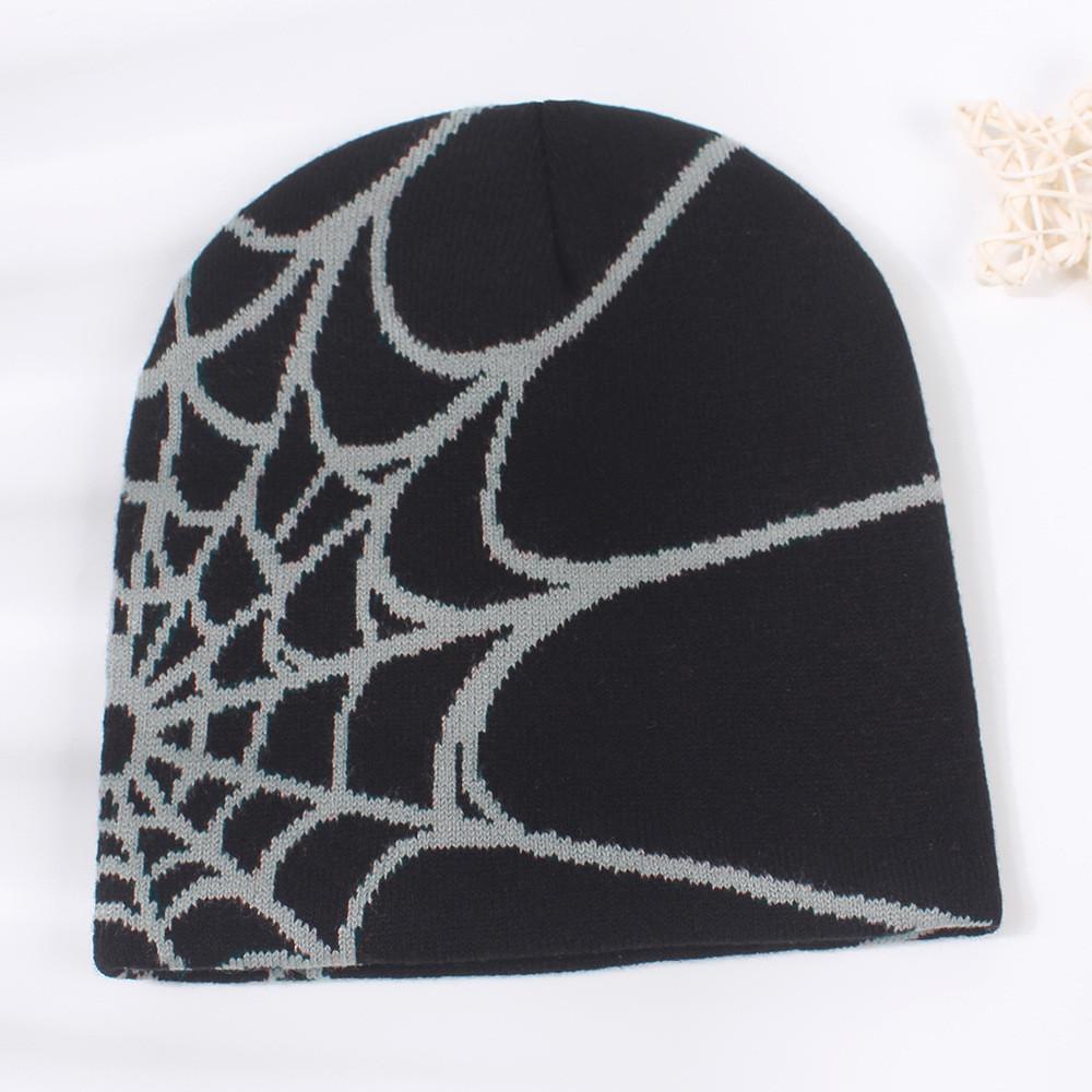 Europäischer Stil Elegante Hip Hop Spinnennetz Strickmütze Winterwärmer Ohrenschutz Outdoor Wollmütze