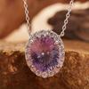 S925 Sterling Silver Natural Color Treasure Amethyst Citrine Necklace Pendant Xiaohongshu