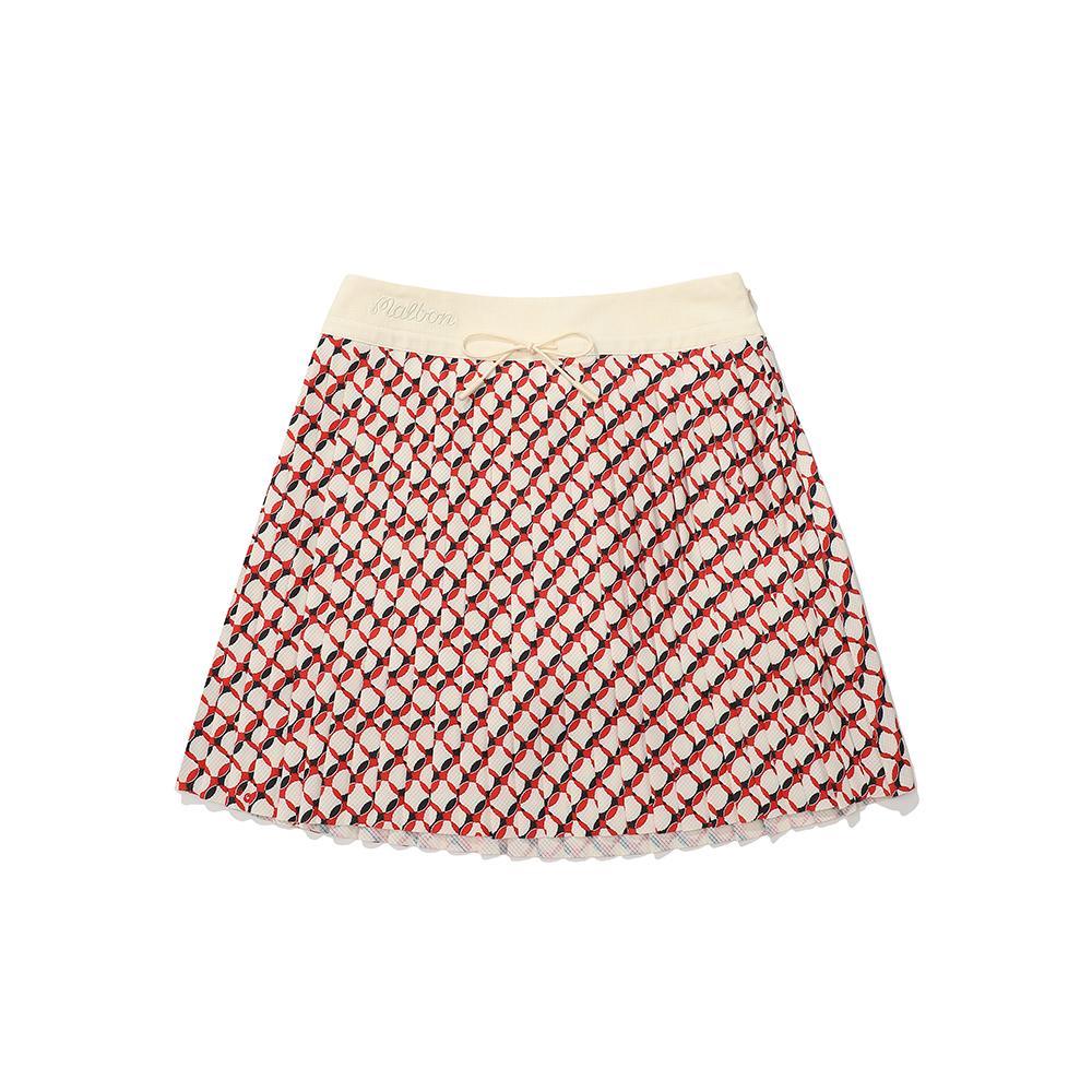 MALBON GOLF Air Dot Mesh Print Skirt Red (Woman)