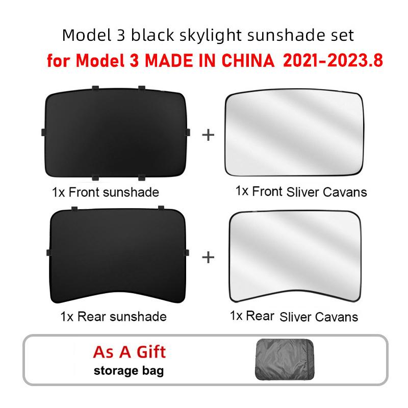 Sunshade For Tesla Model 3+ Highland 2025 Glass Sun Roof Shade Skylight Blind Shading Model3 2025 Front Rear Sunroof Accessories