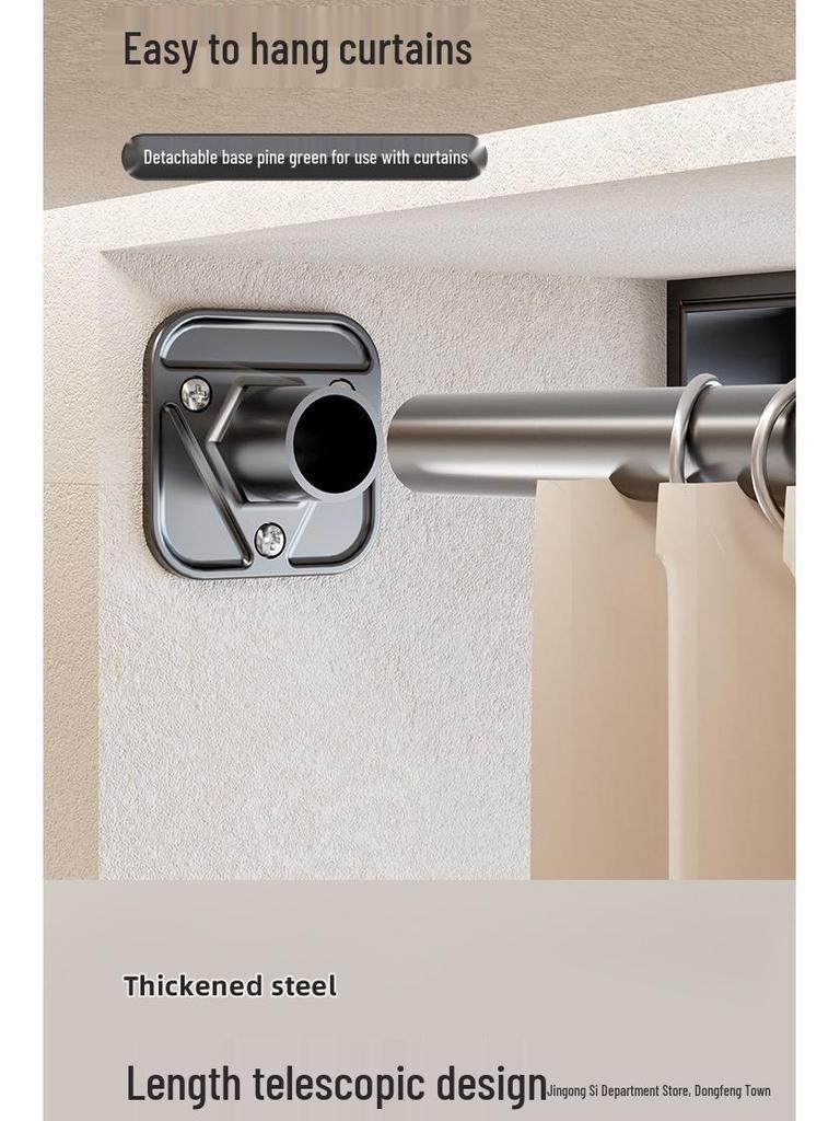 Regulowany, beznarzędziowy, wysuwany drążek ze stali nierdzewnej na ubrania i zasłonę prysznicową