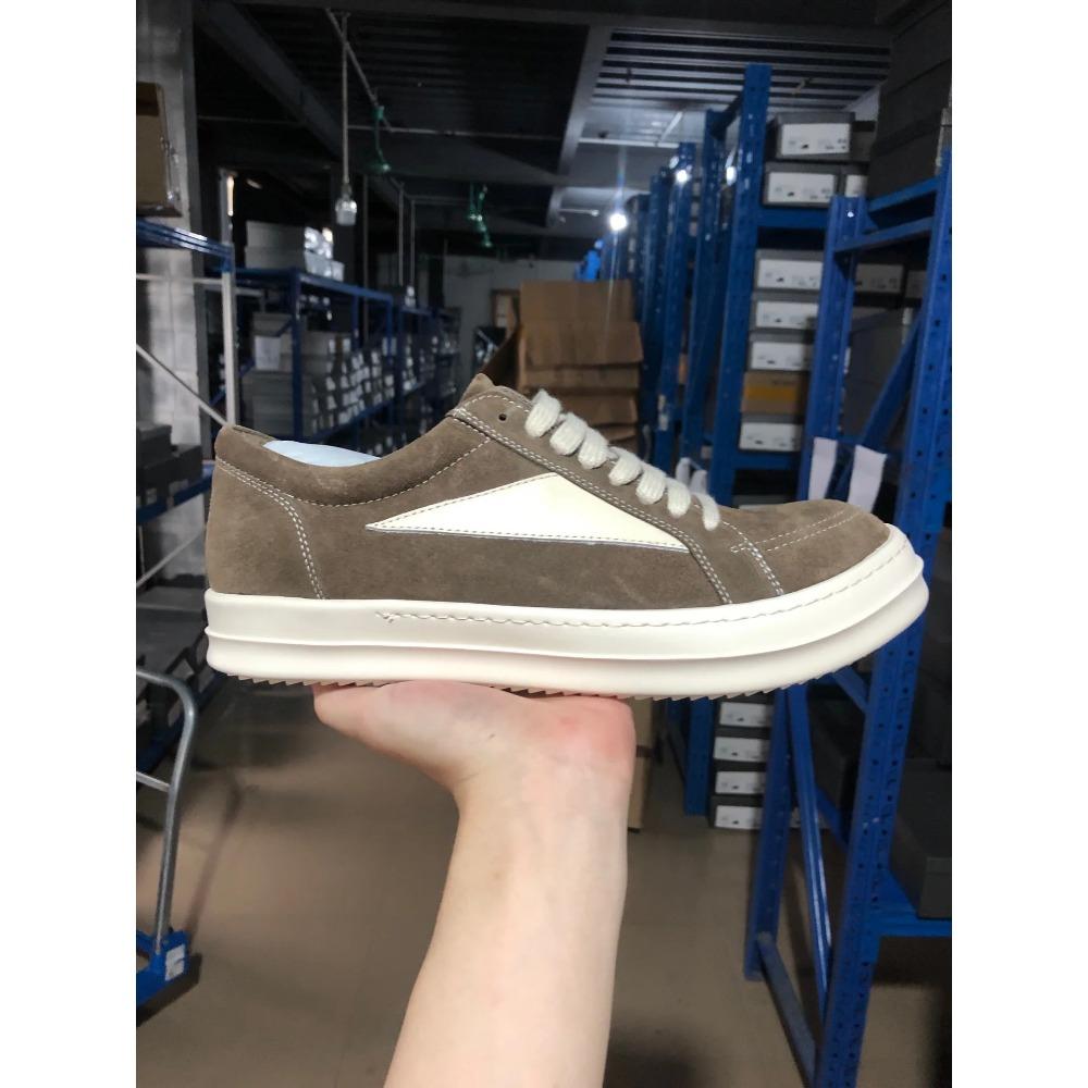 Rock Vintage Men Genuine Leather Round Casual Shoes Luxury Trainers Lace Up Women Flat Sneakers Hip-hop Street Dunk Shoes